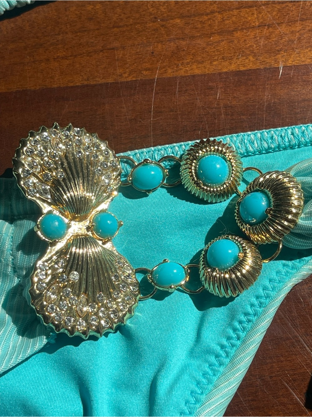 Turquoise Embellished Bikini Set “Lara” by beach bunny XL/L set RARE - Picture 4 of 14
